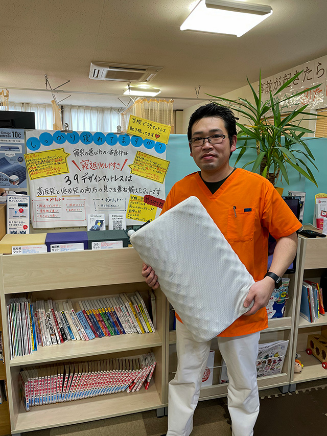 家族も使っています!39デザインマットレスがお気に入りの金本院長